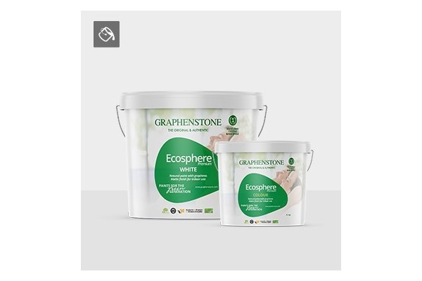 Pintura ecológica de base cal, Ecosphere Premium, con tecnologia de grafeno