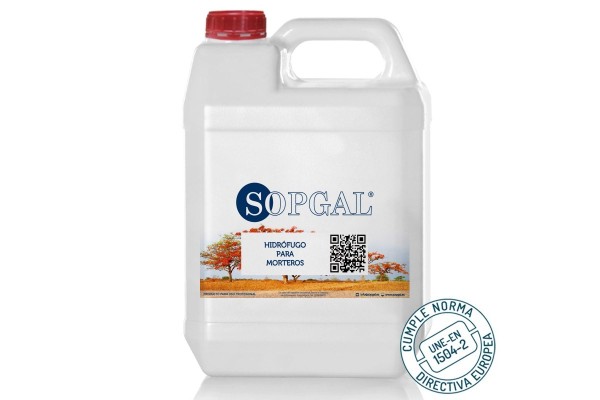 Hidrófugo para morteros Sopgal con certificado norma CE une-en 1504-2