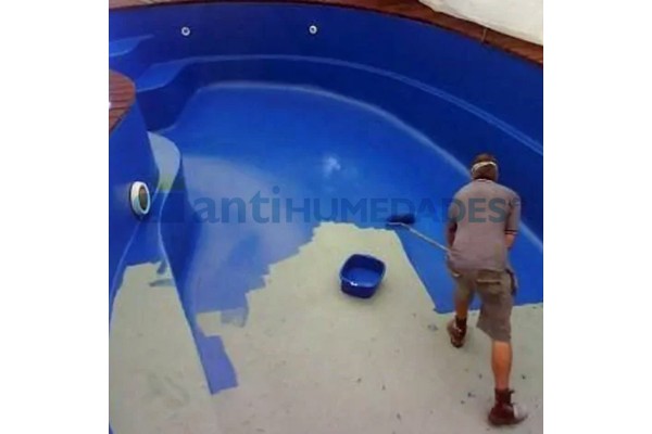 Pintura Piscinas Poliuretano Impermeabilizante Idroless color azul