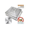Pack de Marco + Rejilla Piramidal en Acero Inoxidable 190x190mm.