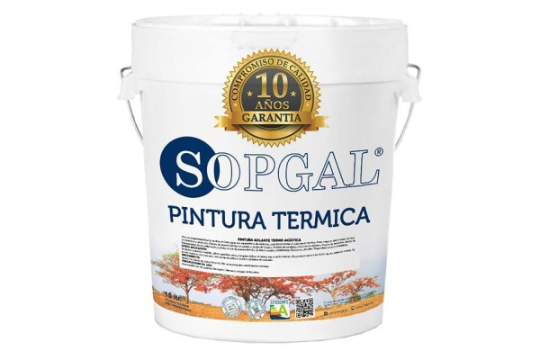 Pintura térmica acústica Sopgal con 10 años de garantia, eficiente energeticamente y ecológica
