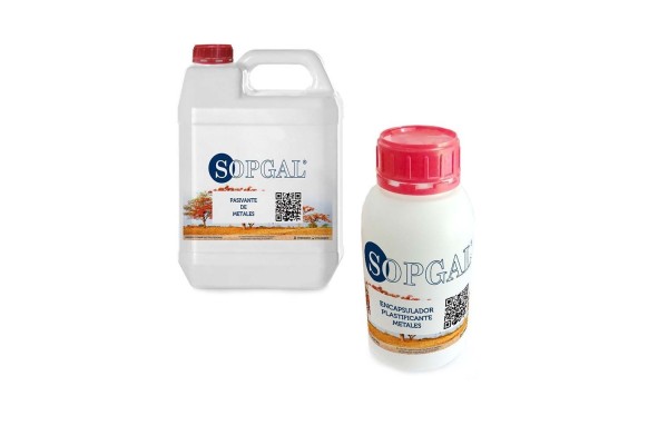 Pack antióxido metales: Pasivante Sopgal 5 l + Encapsulador protector Sopgal 1 kg