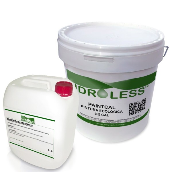 Pack Ahorro Antimoho 25+5: Pintura de Cal 25kg + Detergente Limpiador 5L