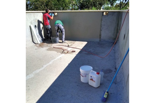 Impermeabilización de piscina con Mortelastic