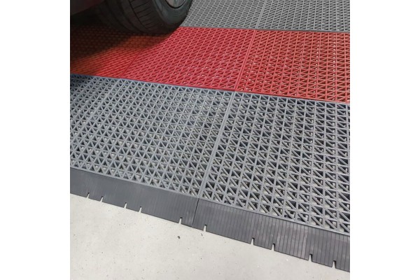 Loseta reforzada pvc combinada rojo y gris