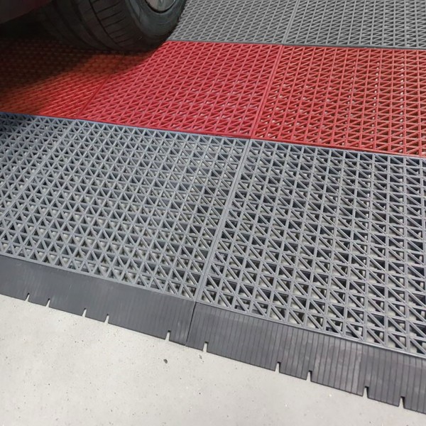 Loseta reforzada pvc combinada rojo y gris