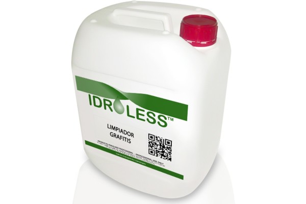 Limpiador de grafitis de Idroless para pintadas en paredes y mobiliario urbano