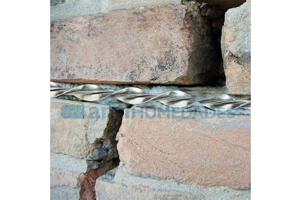 Barra helicoidal de acero inox resistente y flexible para refuerzo estructural