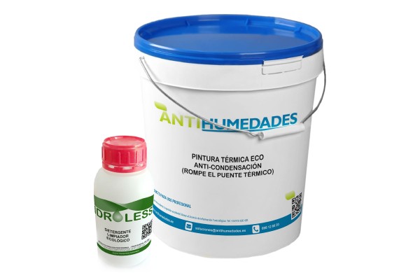 Pack Ahorro Antihumedades 15+1: Pintura Térmica 15 litros y Limpiador Antimoho 1 litro