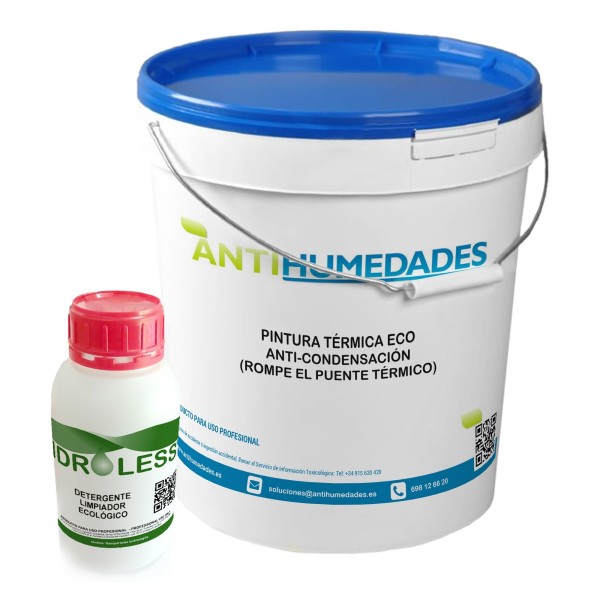 Pack Ahorro Antihumedades 15+1: Pintura Térmica 15 litros y Limpiador Antimoho 1 litro