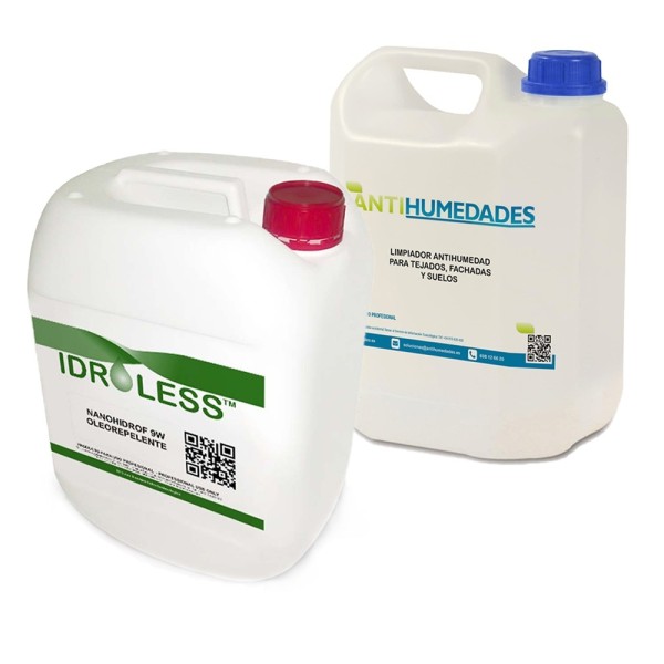 Pack ahorro de limpiador e hidrofugante para fachadas y tejados