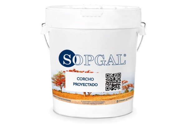 Pintura de corcho natural proyectado de Sopgal de aplicación con pistola