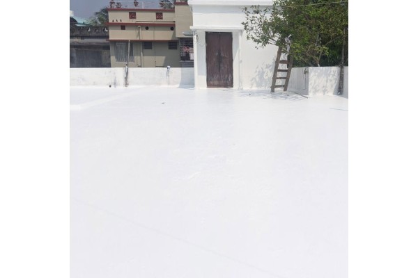 Impermeabilización de terraza con Pintura de Caucho Suprem color blanco