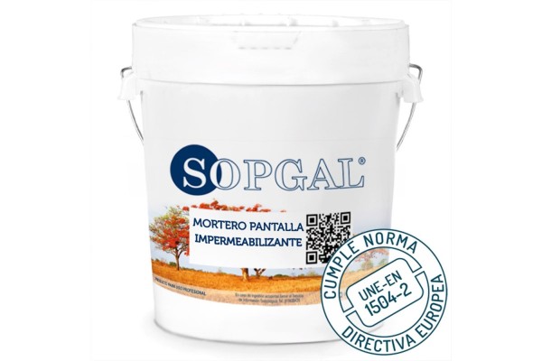 Mortero pantalla impermeable de Sopgal para superficies húmedas