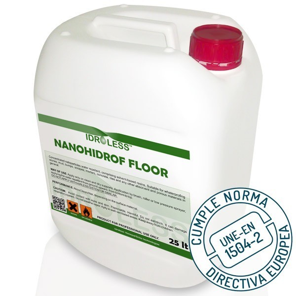 Hidrófugo Nanohidrof Floor de Idroless conforme norma UNE-EN 1504-2