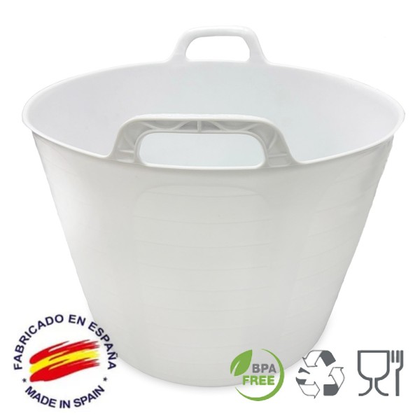 Capazo blanco sin BPAs para uso alimentario