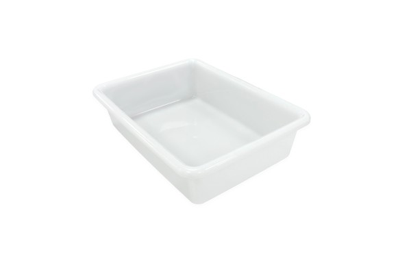 Bandeja blanca pequeña sin tapa para uso alimentario sin BPA's