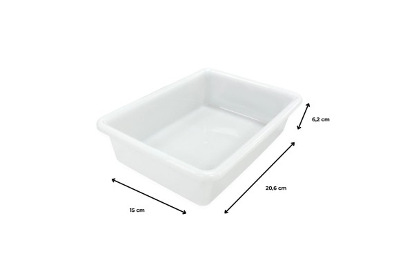 Medidas bandeja blanca capacidad 1,2 litros