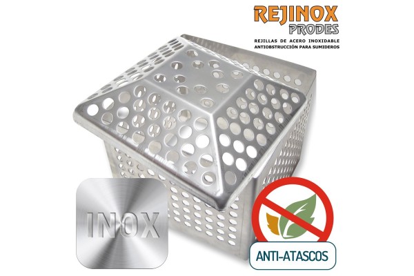Pack Anti Atasco de Marco Paragravillas + Rejilla Piramidal en Acero Inoxidable de Rejinox Prodes