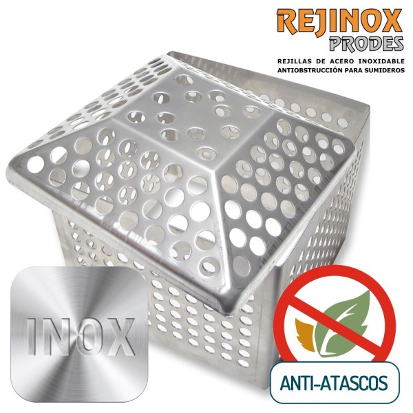 Pack Anti Atasco de Marco Paragravillas + Rejilla Piramidal en Acero Inoxidable de Rejinox Prodes
