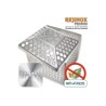 Pack de Marco Paragravillas + Rejilla Piramidal en Acero Inox 180x188mm.