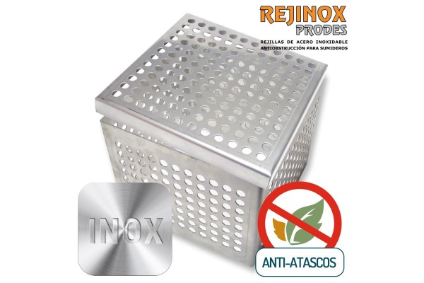 Pack de rejilla plana y marco paragravillas para evitar atascos en desagües y sumideros.