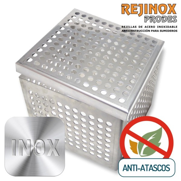 Pack de rejilla plana y marco paragravillas para evitar atascos en desagües y sumideros.