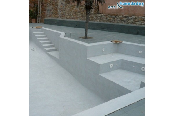 Pintura Piscinas Poliuretano Impermeabilizante Idroless color blanco
