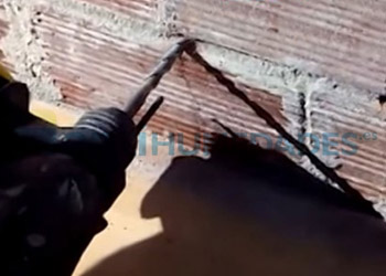 Realización de agujeros para aplicar Creamsilan 80-600 de Idroless