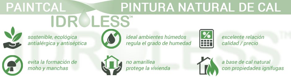 Paintcal es una pintura ecológica, antihumedad, antimoho, ignífuga y que no amarillea